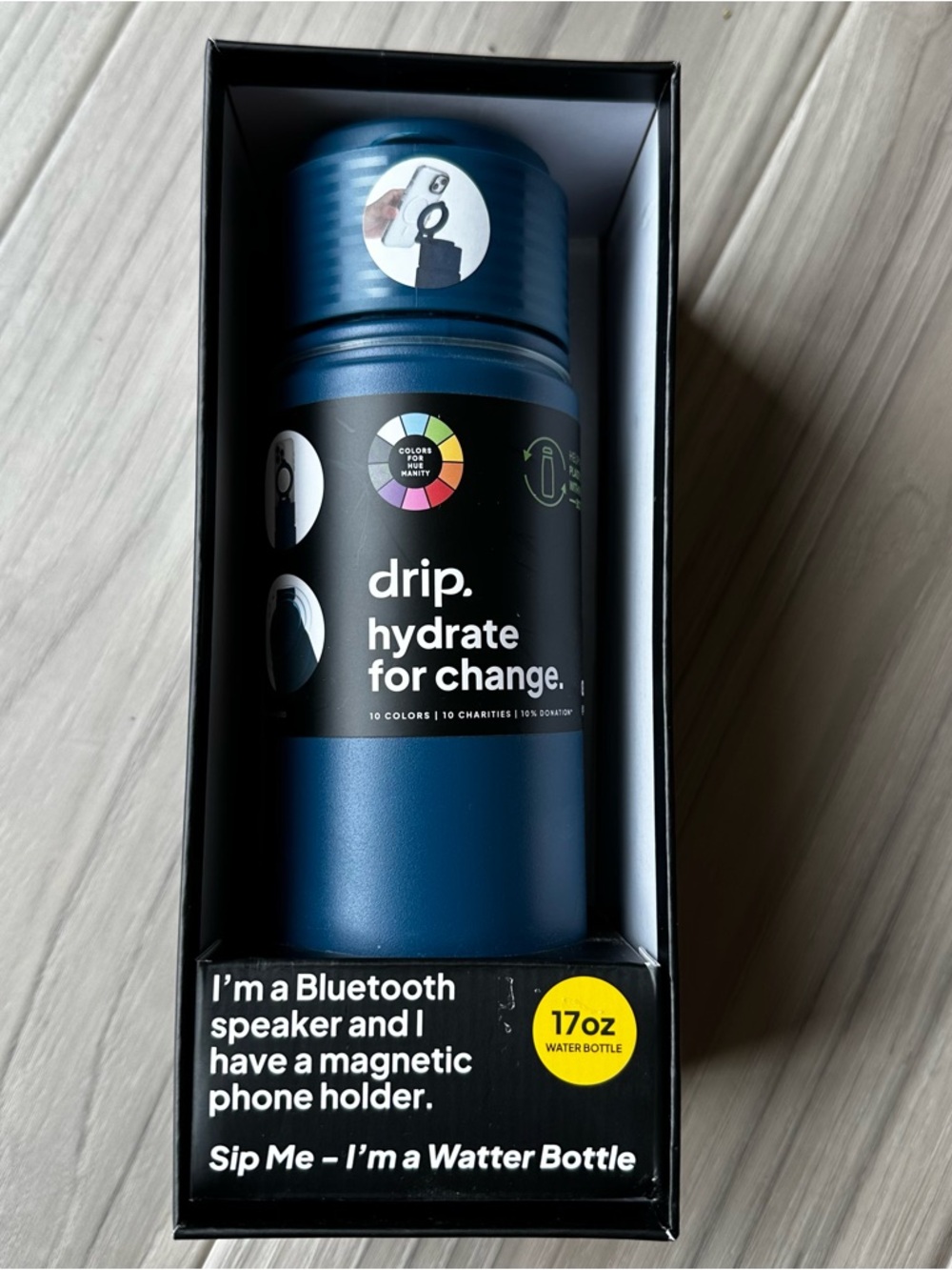 Drip Water Bottle and Bluetooth Speaker